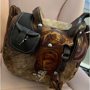 Leather Horse Saddle Shoulder Bag